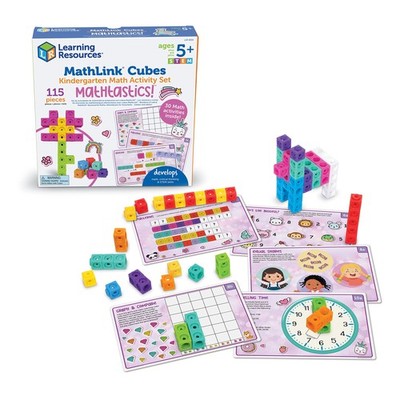 MathLink Cubes Kindergarten Math Activity Set Mathtastics!, Math Teaching Toys,