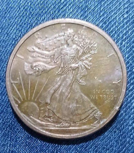 1 oz  Bullion Walking Liberty Eagle Round  999 pure fine mint copper coin