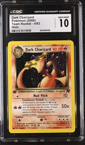 Dark Charizard (1st Edition) graded CGC 10 for sale on eBay