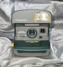 POLAROID ONE STEP EXPRESS 600 FILM CAMERA - GREEN  GREY TESTED / WORKS  2