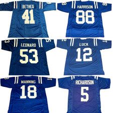 Unsigned Custom Adult/Youth Blue Sewn Stitched NWT Jersey Sizes S-6XL