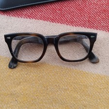 Vintage Tortoiseshell Eyeglasses AO American Optical 6 1950's Hornrim Ultra Nerd