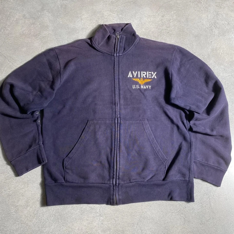 Avirex Blue Trip Airdale US Navy Full Zip Jacket Slightly Faded - Image 2 of 4