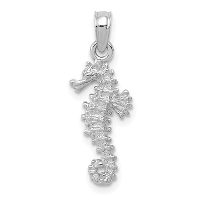 14k Weißgold Seepferdchen Anhänger