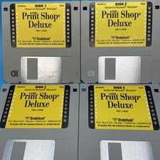 Vintage Broderbund The Print Shop Deluxe 1994 3.5" Floppy Disk Set 1-4 As Is