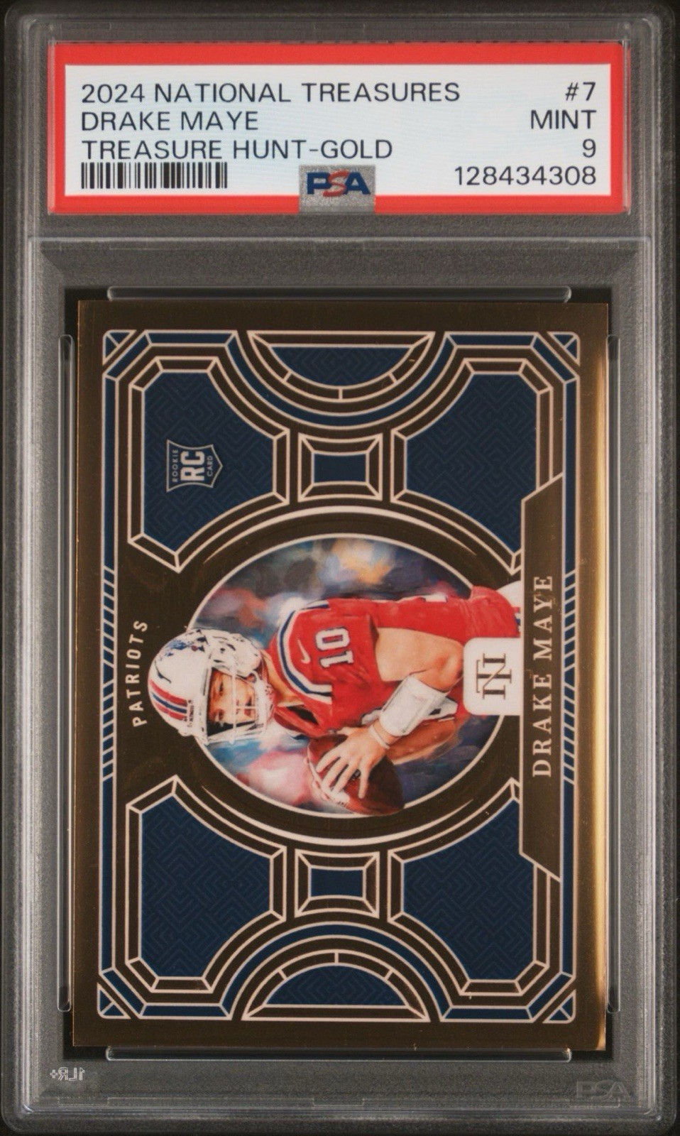 Drake Maye Panini National Treasures Treasure Hunt #7 Gold