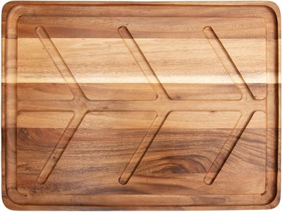 Thirteen Chefs Villa Acacia Wood Carving Cutting Board for Meat, 24x18'' - Brown-