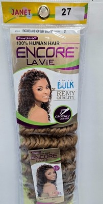 Janet Collection 100% Human Hair Crochet Braid Deep Bulk 16'' Color 27