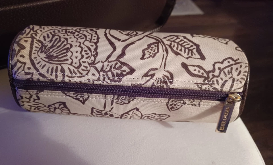 Bolso de mano Estee Lauder marrón de lona/cuero con bolsa de cosméticos Foto 2 de 3