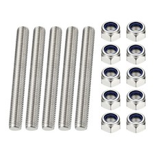 5 Pcs Fully Threaded Rod, M6 x 100mm Right Hand Thread Bar Studs with Nuts