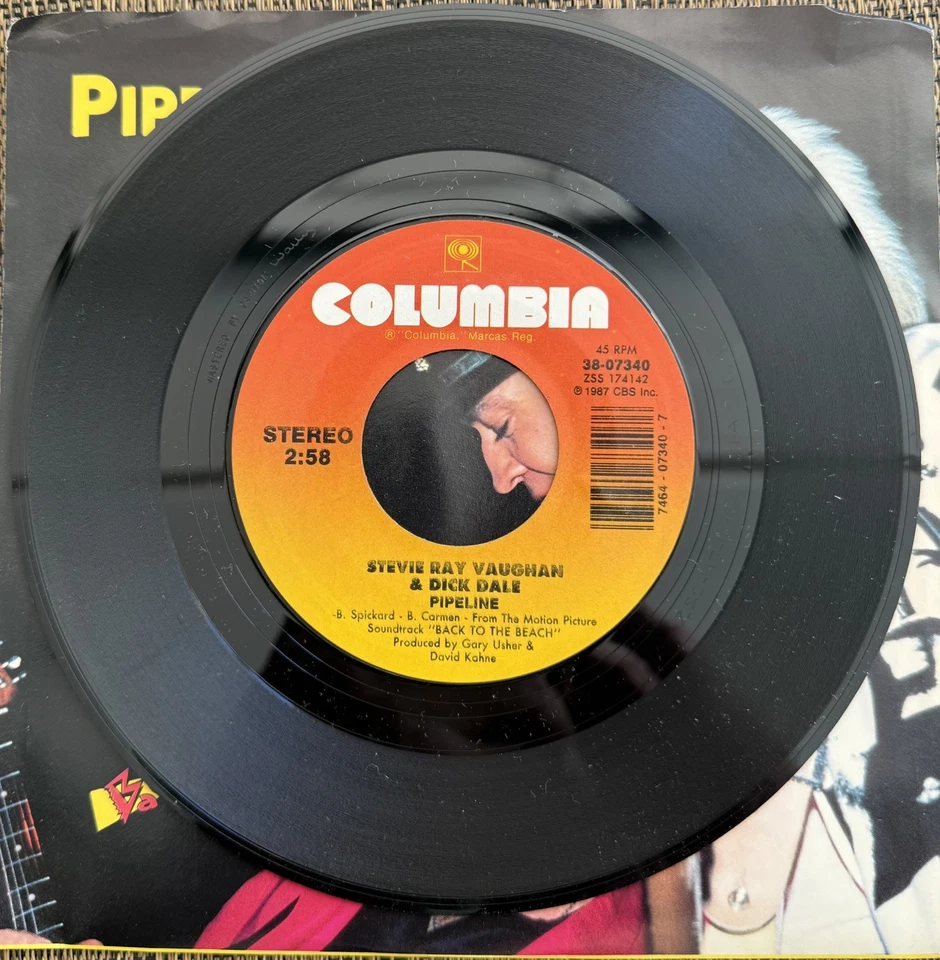 Stevie Ray Vaughan & Dick Dale - Pipeline / Love Struck Baby - Columbia - M PS - Image 3 of 4