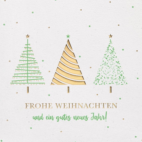 Weihnachten Good Vibes Quadratische GlüCkwunschkarte Mit Umschlag 3 BäUme-image