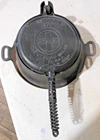 Griswold American #8 Vintage Cast Iron Waffle Maker 3 Piece 885 High Base