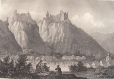Vintage Boyneburg (or Old Boimburg). from Meyers universe, steel engraving. art graphics