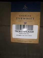 Charles Tyrwhitt Mocha Slim Fit Ultimate Non Iron Chino W32 L30