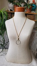 4 Pcs Vintage Magnifier MONOCLE PENDANT/Necklace Magnifying Glass With 36" Chain