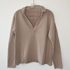 NWOT FRANK  EILEEN Patrick Triple Fleece Popover Henley Top Beige SMALL 238