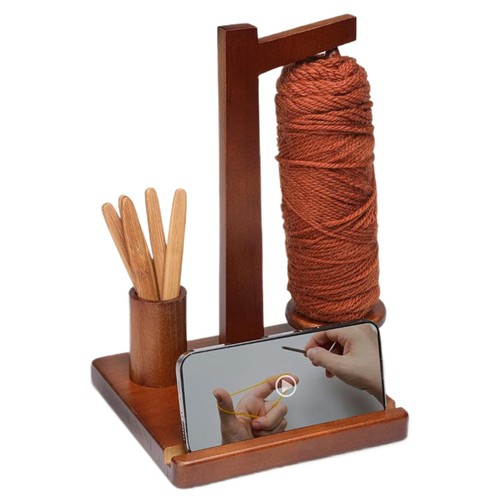 Yarn Holder For Knitting And Crocheting Rotating Magnetic Wooden Yarn Holder - Picture 6 of 12