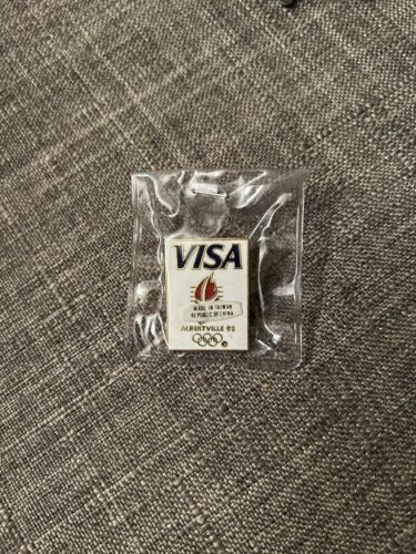 Unopened Albertville 1992 Visa Olympic Sponsored Pin, Collectible - Picture 1 of 4