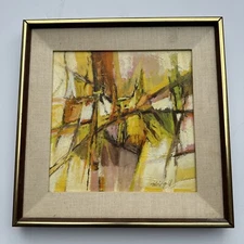 VALERIE GOLD PAINTING ABSTRACT EXPRESSIONISM MID CENTURY CUBISM LISTED FAMOUS