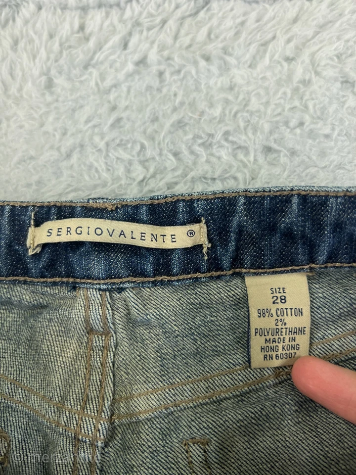 Pantalones de mezclilla Sergio Valente para mujer 28 azules acampanados tiro bajo mezcla de algodón Foto 3 de 4