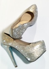 Betsy Johnson Sparkling Platform Pump, High Heels, size 7