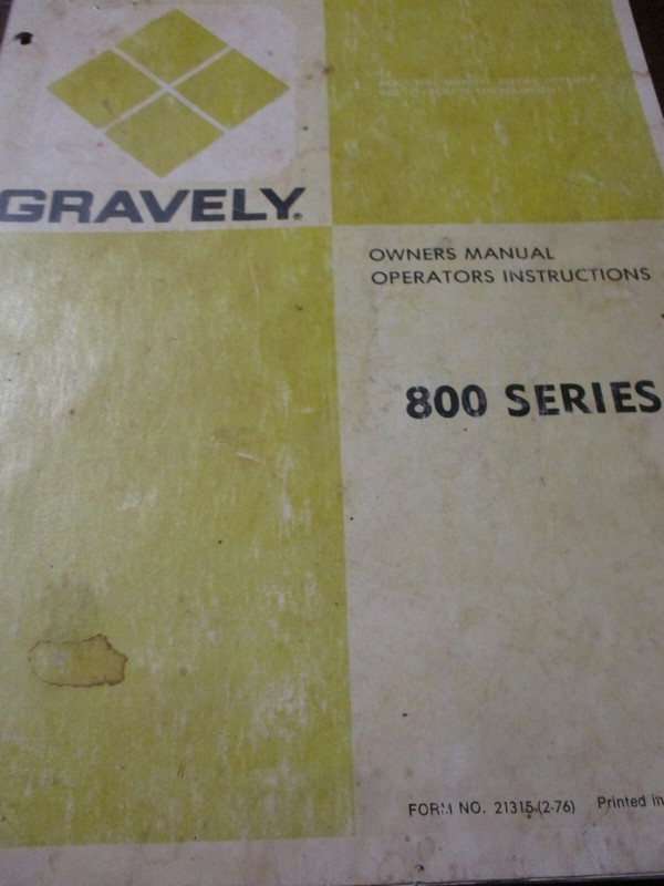 Gravely 800 Series Riding Tractors Owner's Manual, Parts List, circa 1977