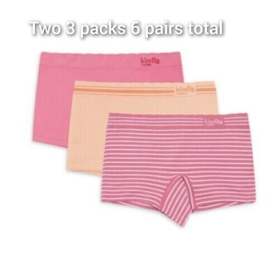 TWO 3-Pack 6 Pairs Kindly Yours Womens  Seamless Boyshort Panties  S 4/6  M 8/10