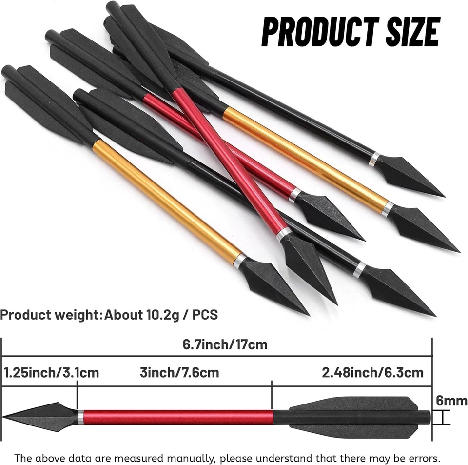 6.7" Crossbow Bolts Aluminum Arrows Threaded Broadhead Vanes Archery Bow Hunting - Image 2 of 4