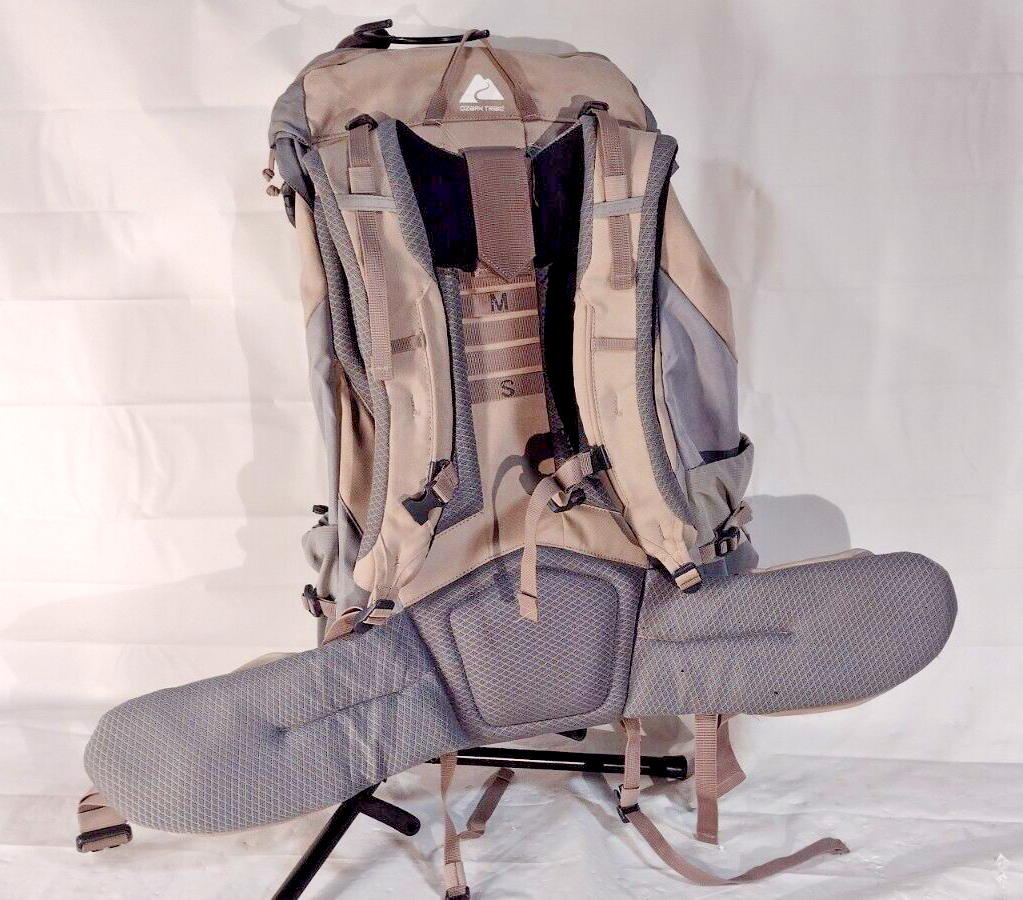 Ozark Trail 50 Liter Backpack, with Adjustable Compression Straps, Tan eBay
