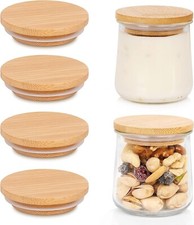 Oui Yogurt Jar Lids, Oui Yogurt Bamboo Jar Lids Set, Wooden Lids for Oui Yogurt