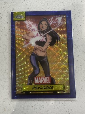 Marvel Topps Chrome | Psylocke Dark Blue Wave Refractor /150 #119