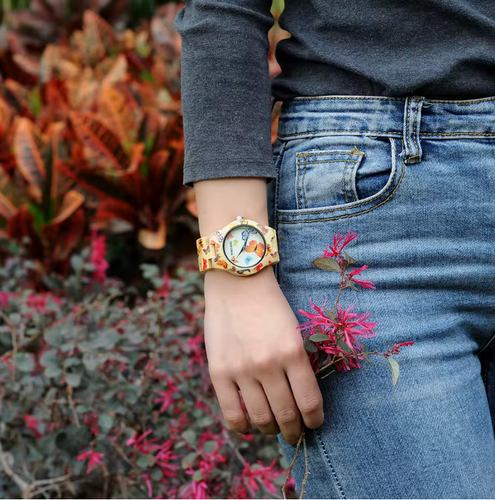 BOBO BIRD Wood Women Watches Luxury Quartz Wristwatch Wooden Ladies Watch - Picture 6 of 7