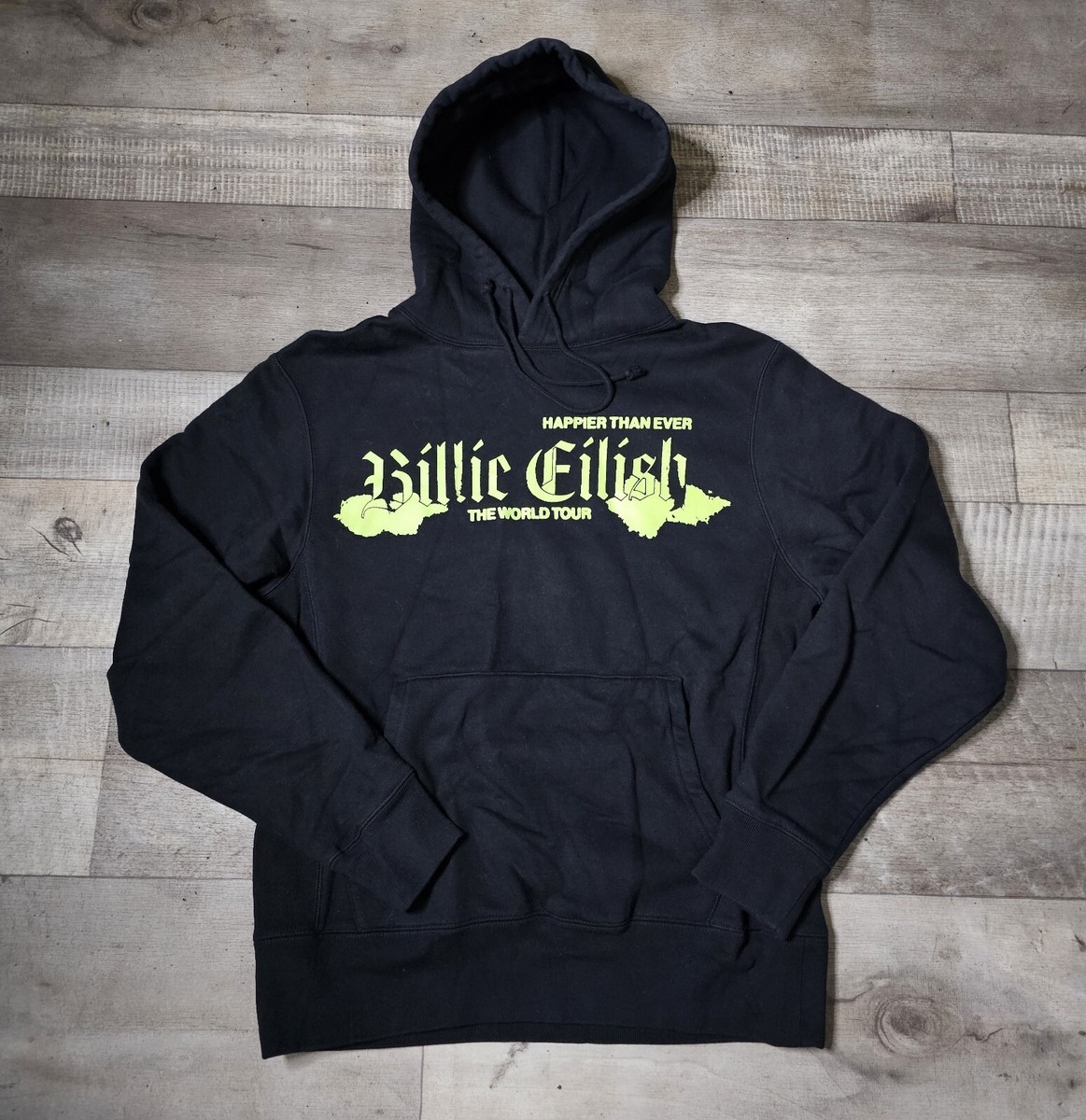 に*ん様 Billie Eilish パーカー Billie Eilish Happier Than Ever Concert Tour 2022 Black Hoodie
