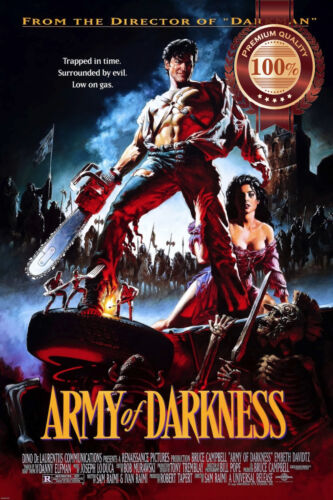 ARMY OF DARKNESS 1992 90s ORIGINAL OFFICIAL MOVIE FILM PRINT PREMIUM POSTER - Afbeelding 1 van 6
