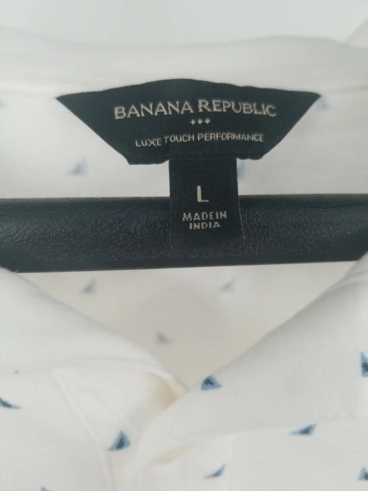 Banana Republic Polo 女式 L 码白色棉混纺休闲上衣衬衫 — 第 3/4 张图片