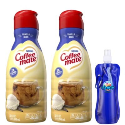 CoffeeMate Vanilla Bean Liquid Coffee Creamer 32 oz 2 pack w/ Bottle