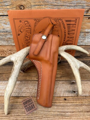 Vintage Thad Rybka Brown Leather Cross Draw Holster For Broom Handle ...