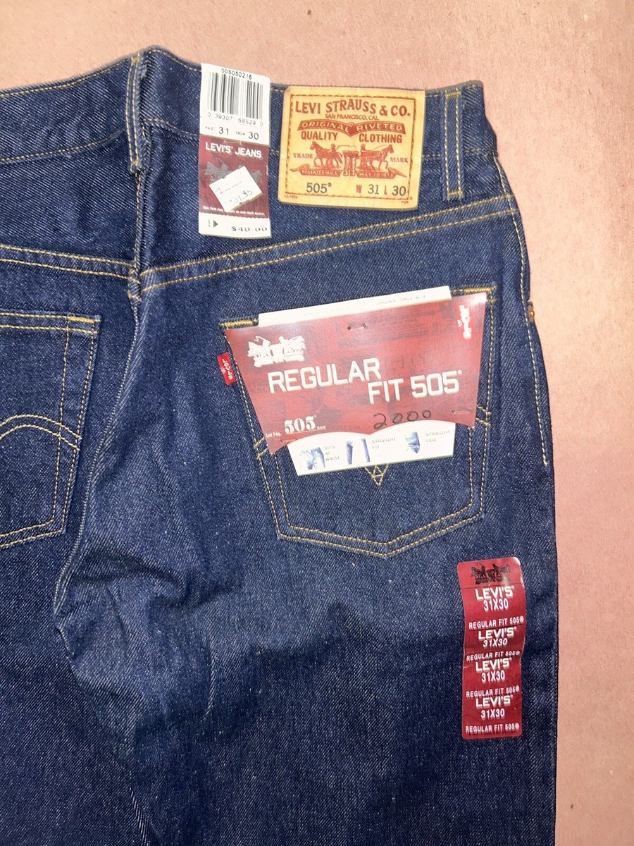 Vintage Levis 505 Jeans, Mens Blue Regular Fit, Deadstock NWT Size