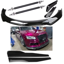 Front Bumper Lip Splitter Spoiler Body Kit Side Skirt For Audi A3 A4 A5 A6 S5 S6