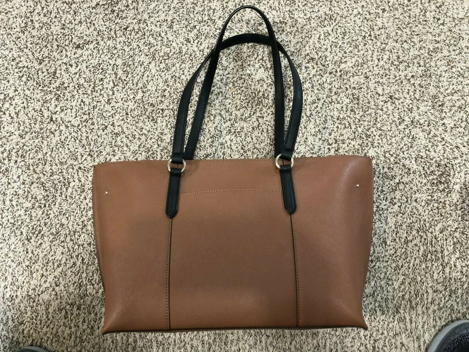 NUEVO Bolso de Mano Clásico Chic Karl Lagerfeld Paris Fleurette Marrón/Negro Foto 2 de 4