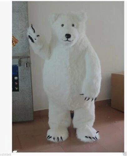 Polar Bear Mascot Costume Set Halloween Animal Party Floral Dress Adult Set - Picture 1 of 2