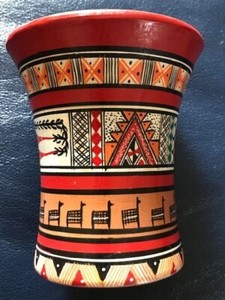 Cusco Peru Vase Art Pottery Hand Painted