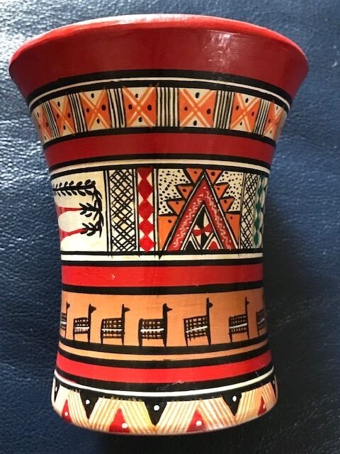 Cusco Peru Vase Art Pottery Hand Painted