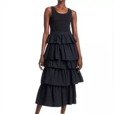 $465 NWOT Rhode Nia Cotton Tiered Dress in Ink Sz 2