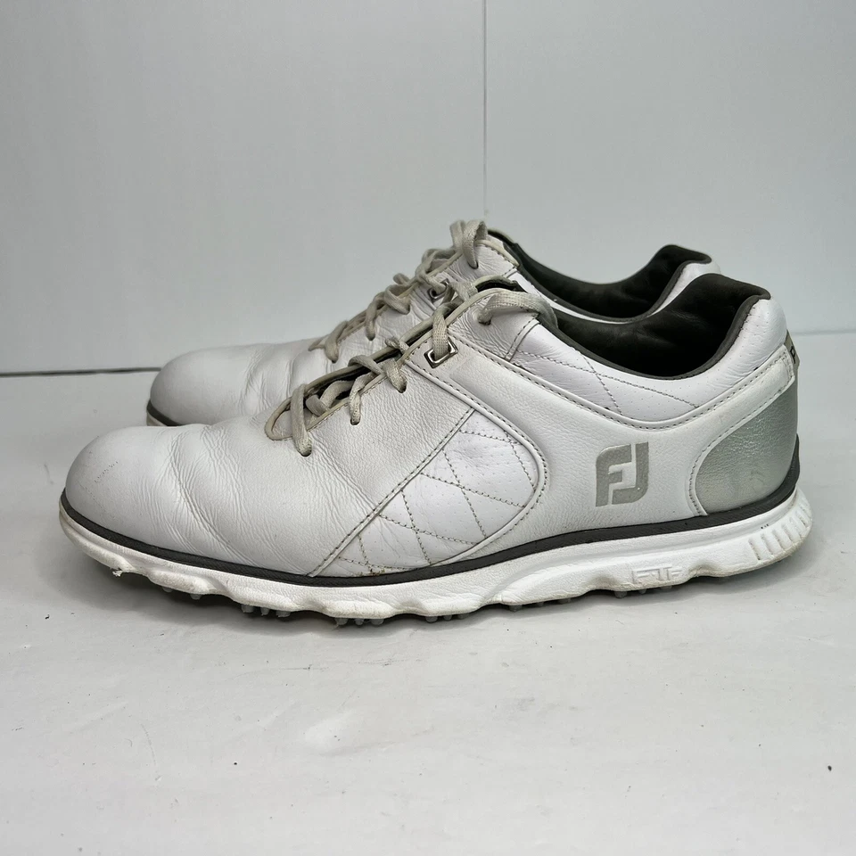 Footjoy Mens White 53579 Pro SL Leather Waterproof Low Top Golf Shoes Size 9 1/2 - Изображение 4 из 4