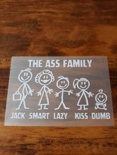 Ass Family Vinyl Graphic Car Window Decal Funny Sticker 5" 1/2 x 4"