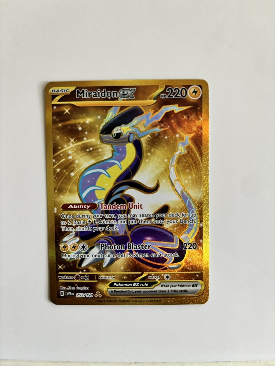 Miraidon EX 253/198 GOLD SR Scarlet & Violet Pokemon Card NM/Mint