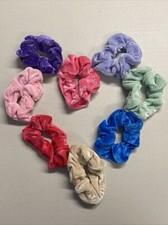 8 PACK Velvet Hair Scrunchies Scrunchy Stretchy Hair Ties Colored as Pictured 