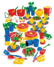 PLAY TOY COOKING BAKING SET by DANTOY 100 piece Educational pots pans tea set